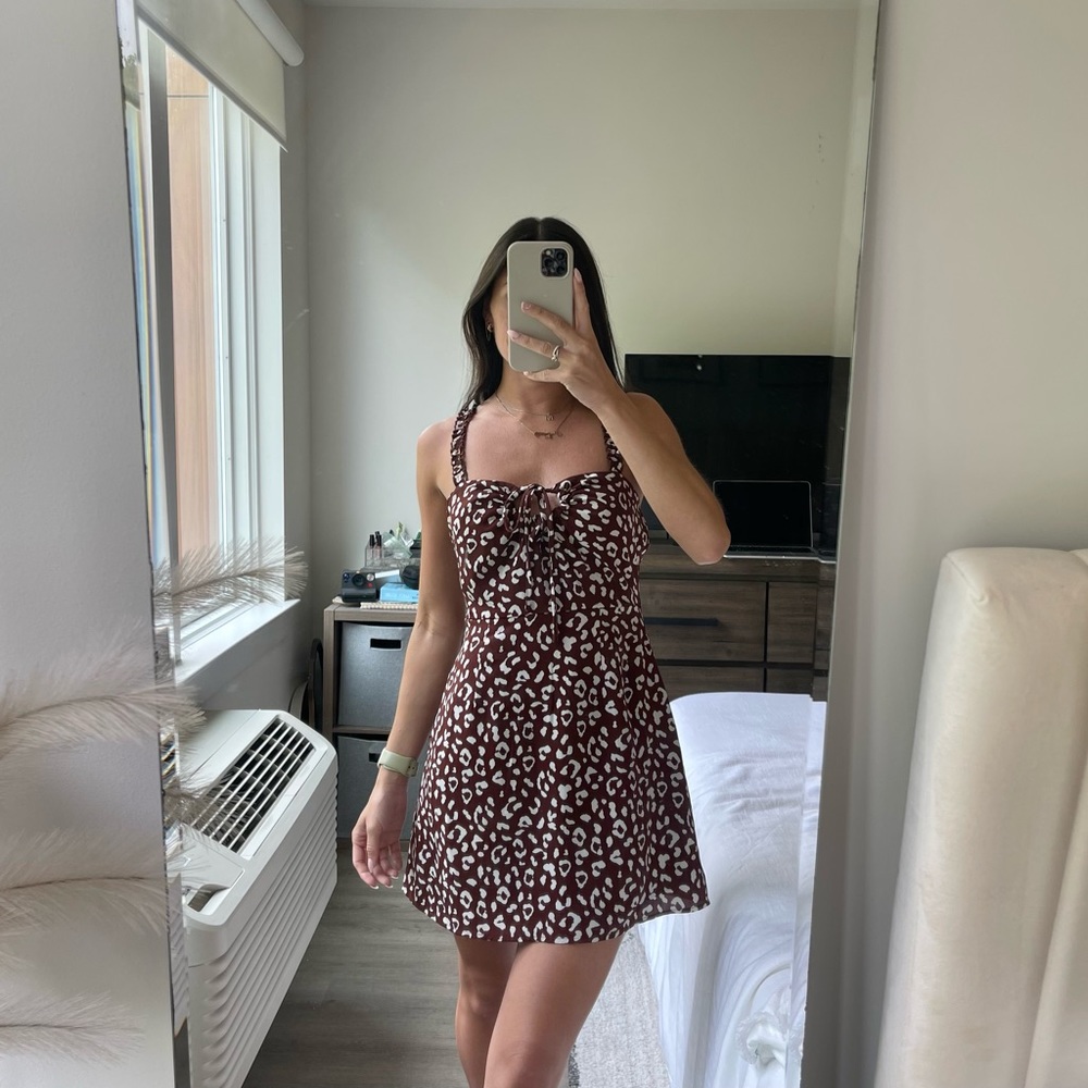 Brown Leopard Mini Dress